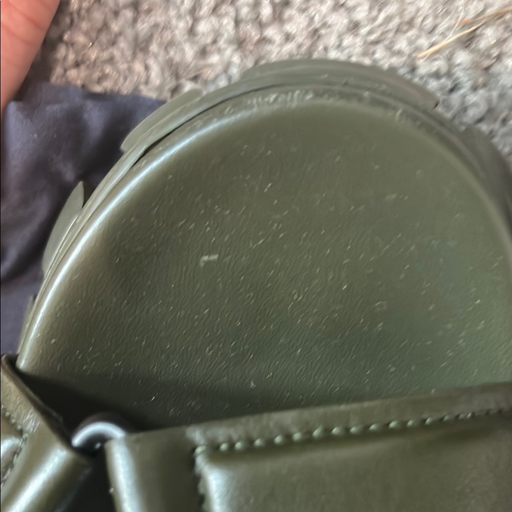 Prada Monolith Leather Sandals Olive Green - Picture 8 of 16